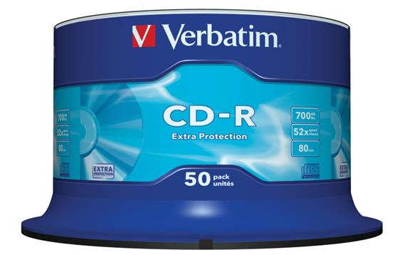 707251  43351 CD-R VERBATIM 700Mb 52X Spindle (50) 